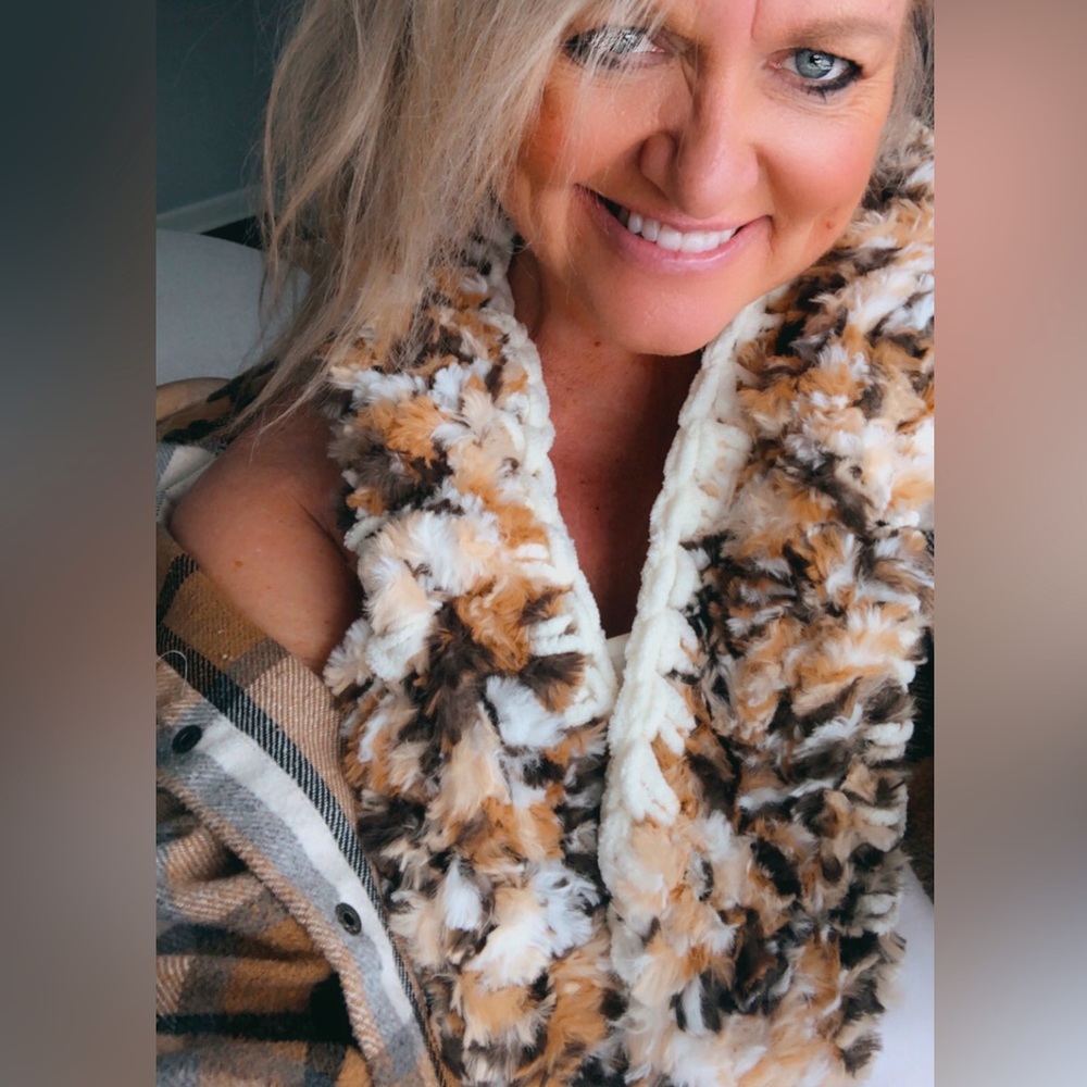 Fluffy infinity scarf